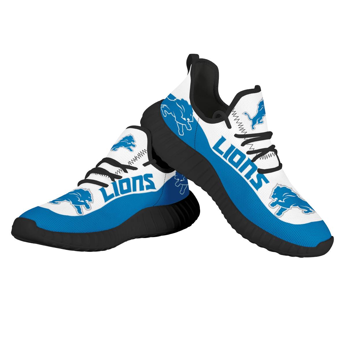 Men's Detroit Lions Mesh Knit Sneakers/Shoes 010